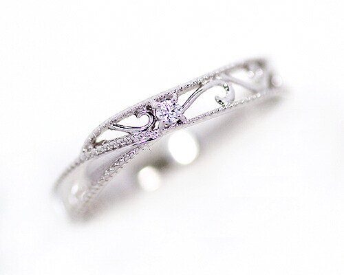 K10/WG/PG 0.02ct ダイヤモンドリング