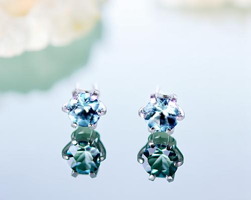 Pt900 0.1ct 1粒 アクアマリン ピアス