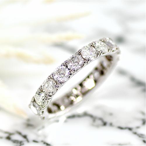 2.0ct ダイヤモンド エタニティ リング プラチナ 鑑別書 Pt900