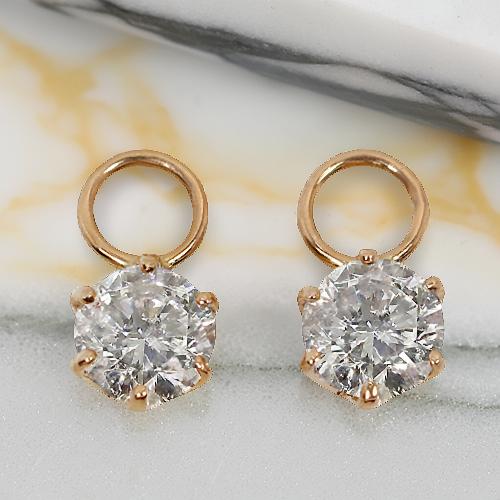 0.3ct 6爪 天然 ダイヤモンド チャーム 18ｋ ダイヤ ピアス 6本爪 1粒 1石 1粒石 ピアスチャーム ホワイトゴールド ゴールド 18金ホワイトゴールド 18金ゴールド ぶら下がり 揺れる （丸カン内径：約2.5mm）
