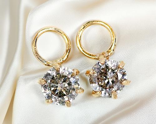 【5のつく日ポイント5倍】チャーム K18 ブラウンダイヤモンド 一粒 合計0.2ct（0.20ct） 6本爪 丸カン2.5mm 上品 普段使い 30代40代50代 kashima｜ＫＡＳＨＩＭＡ