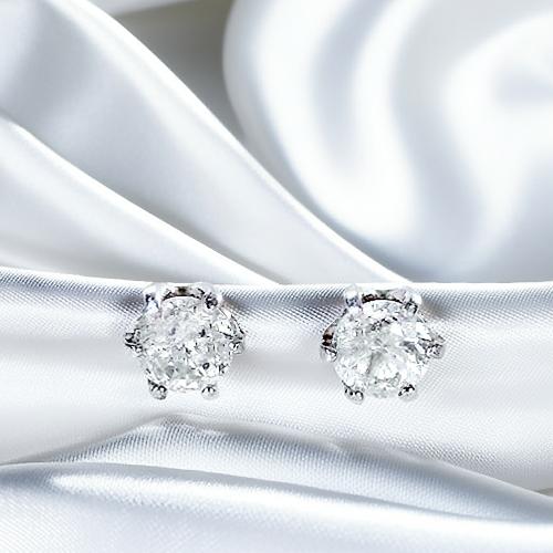 【5のつく日ポイント5倍】ピアス Pt900 プラチナ ダイヤモンド 一粒 左右合計0.1ct(0.10ct) 6本爪 スタッド 上品 普段使い 30代40代50代 kashima|KASHIMA