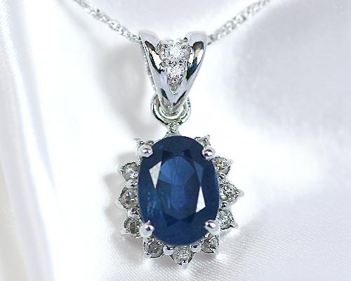 K18WG 1.5ct サファイア ペンダント 鑑別書｜ＫＡＳＨＩＭＡ