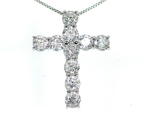 Pt900 1.5ct ダイヤモンド クロス ペンダント 鑑別書