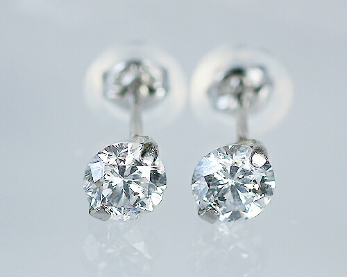 【鑑別書付】【プラチナ】Pt900 1.0ct 1粒ダイヤモンドピアス/イヤリング|KASHIMA