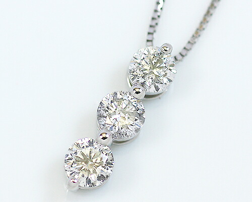 Pt 1.0ct ダイヤモンド3ストーンペンダント|KASHIMA