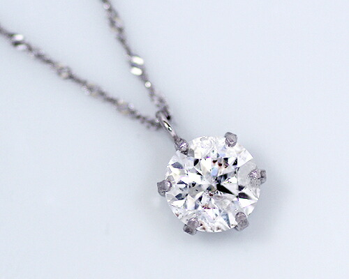 0.8ct プラチナ ダイヤモンド 6爪 ペンダント （Hカラー・I1クラス） 鑑定書 ネックレス ダイヤ 天然ダイヤ 女性用 レディース ファッション