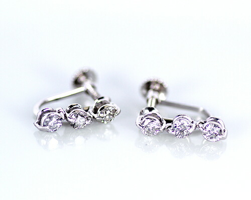 Sil　0.5ct　ダイヤモンド3ストーンイヤリング 33,000円