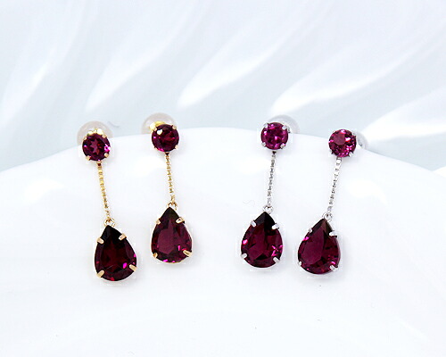 【最大20%OFFクーポン！ FASHION SPECIAL FAIR】K18 WG 3.0ct ロードライト ガーネット ピアス｜ＫＡＳＨＩＭＡ