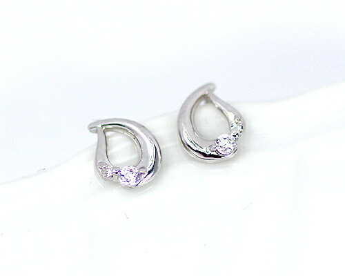 K10 WG 0.06ct ダイヤモンド ピアス