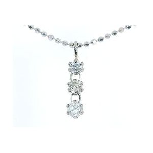 【5のつく日ポイント5倍】ネックレス ペンダント Pt900 プラチナ ダイヤモンド 3ストーン 合計0.15ct（0.15ct） シルバーチェーン 上品 普段使い 30代40代50代 kashima｜ＫＡＳＨＩＭＡ