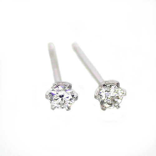 K18WG 0.2ct 1粒 ダイヤモンド ピアス ホワイトゴールド ゴールド ピンクゴールド|KASHIMA