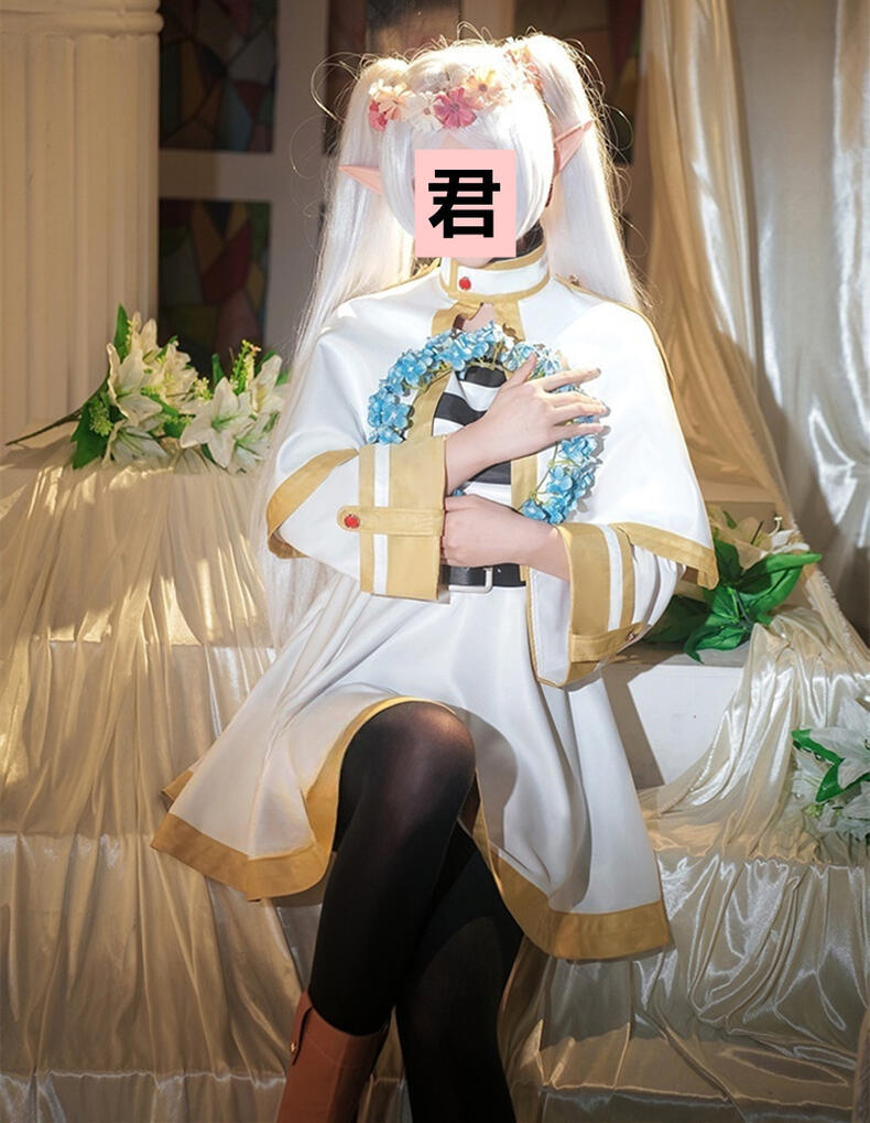 葬送のフリーレン コスプレ 衣装 ウィッグ セット フリーレン Sサイズ L・XLサイズ即納可：ウィッグ付き新品コスプレ衣装》葬送の