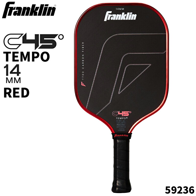 Franklin(フランクリン) C45° CARBON PADDLE TEMPO14粍 RED | カーボンファイバーパドル ピックルボールパドル