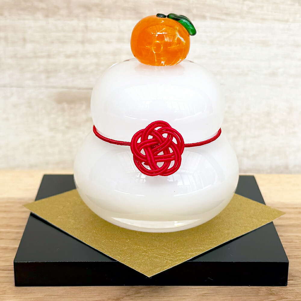 楽天市場】【訳あり品】 ガラス 鏡餅 泡（大） 無垢 敷板・椿水引