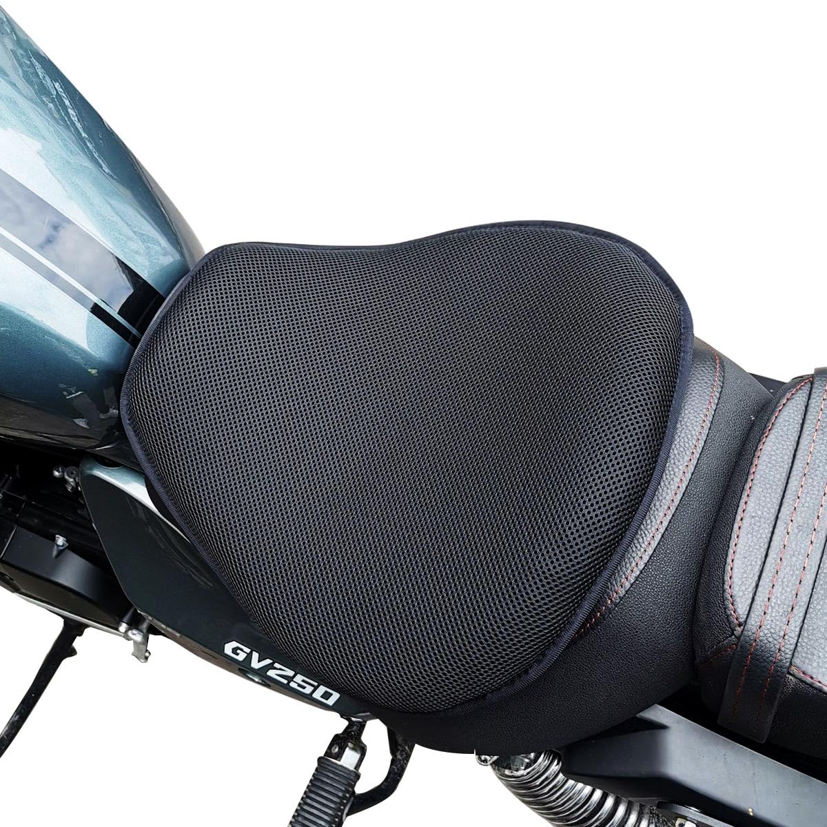 バイクシートクッション ゲルクッション 尻痛み 腰痛み解消 通気性 3Dメッシュシートカバー 衝撃吸収 体圧分散 滑り止め 取り付け簡単 人間工学 快適なツーリング バイク用品