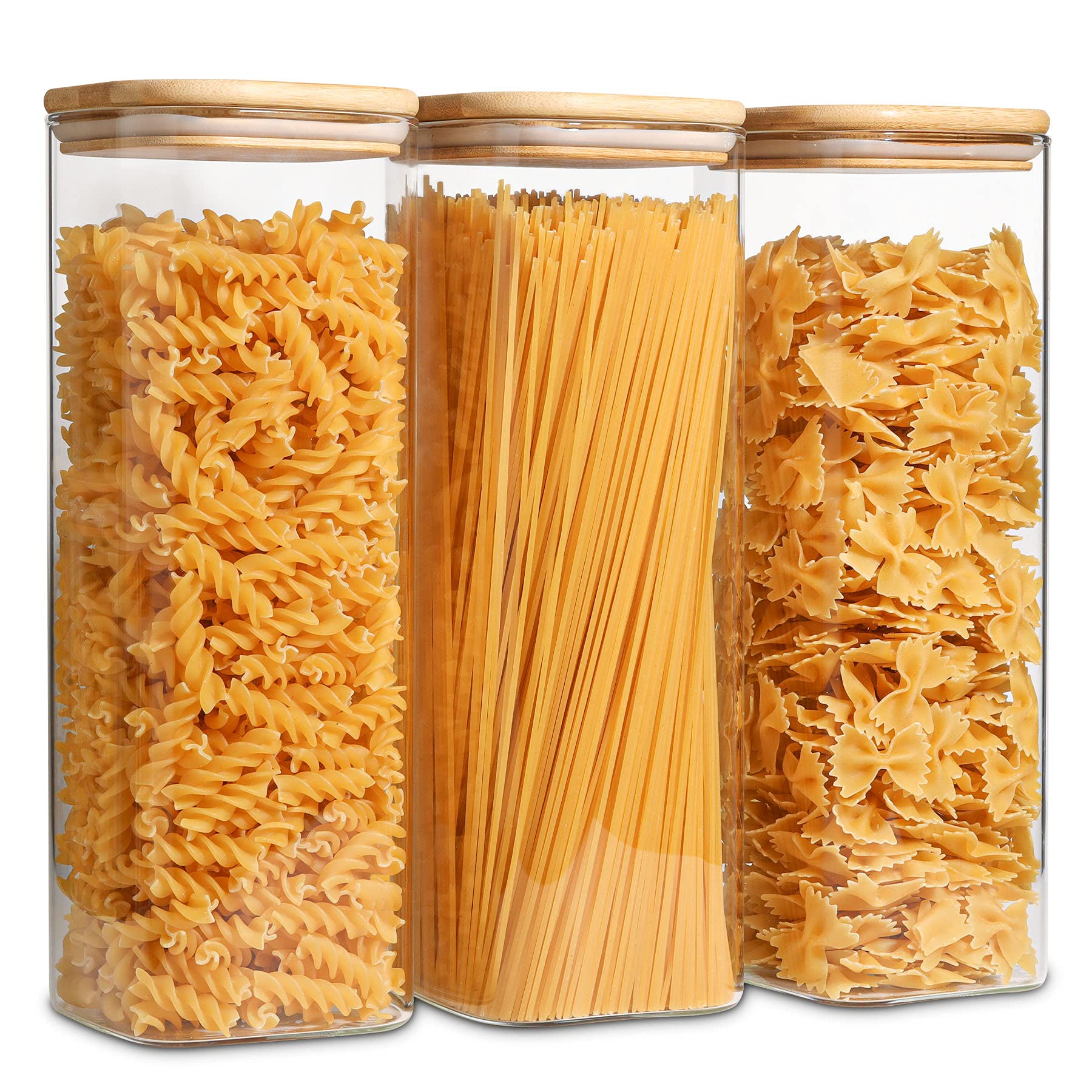 アレッシイ　ガラス保存容器2個セット　パスタ用キャニスター 楽天市場】パスタケース 2100ml スクエア パスタ保存容器 ガラス