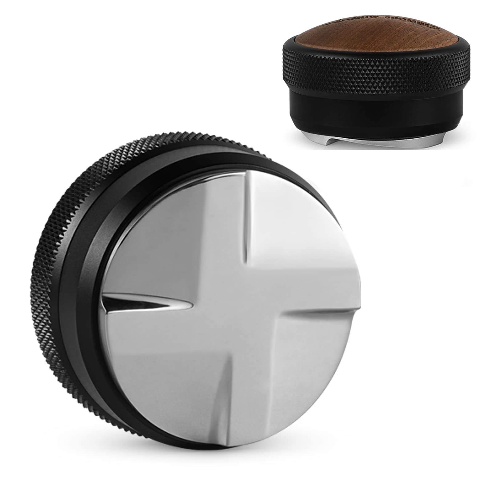 コーヒーディストリビューター 58.35mm エスプレッソタンパー ディストリビューター 58mm コーヒー用品 ステンレス製 木の蓋 T5270L4