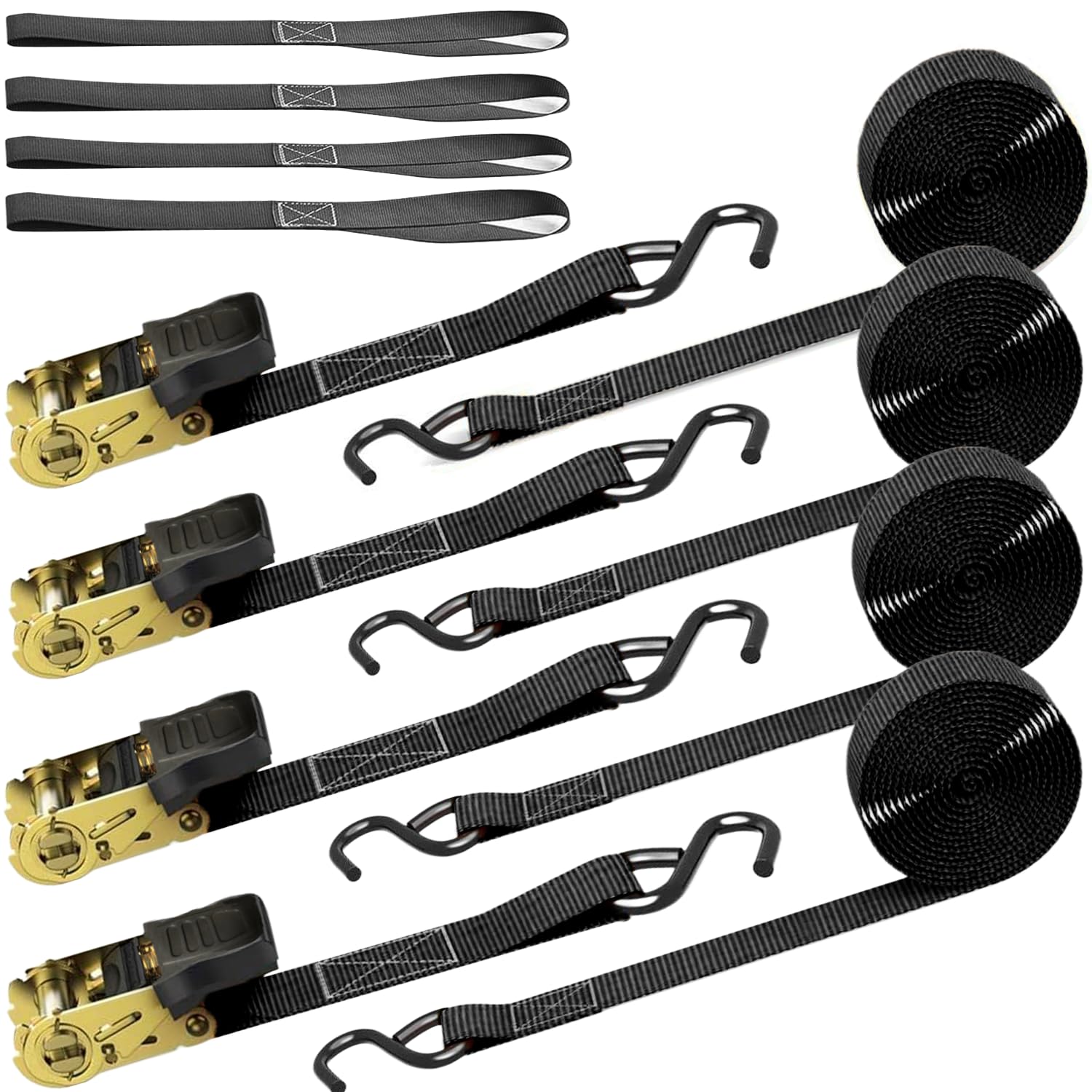 楽天市場】ラッシングベルト黒 タイダウン ラチェットベルト式ダウン