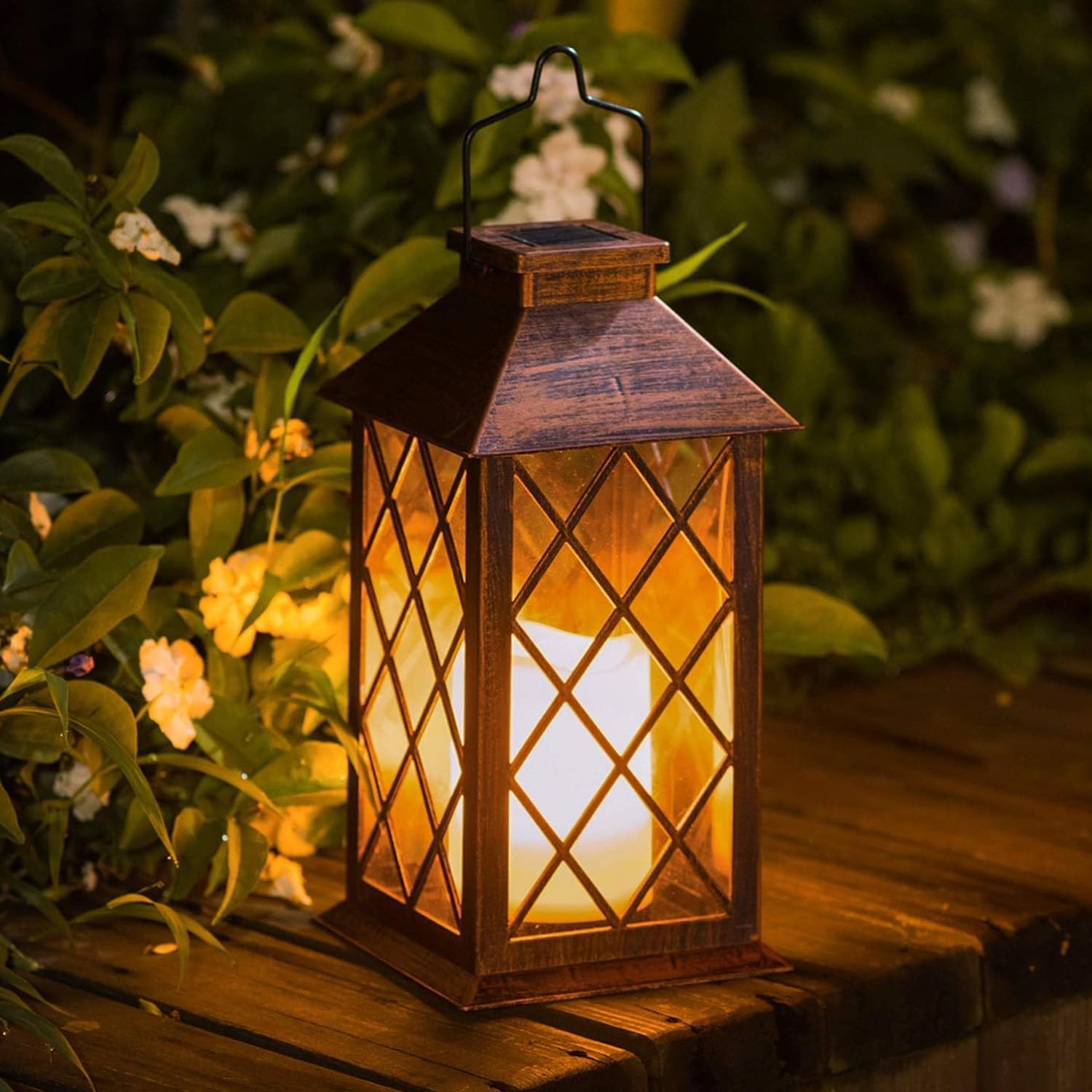 ☆吊り下げランタン2個組 ガーデニングライト　ソーラー屋外 防水 DENKO HOME（電光ホーム） ガーデンライト ソーラー キャンドル