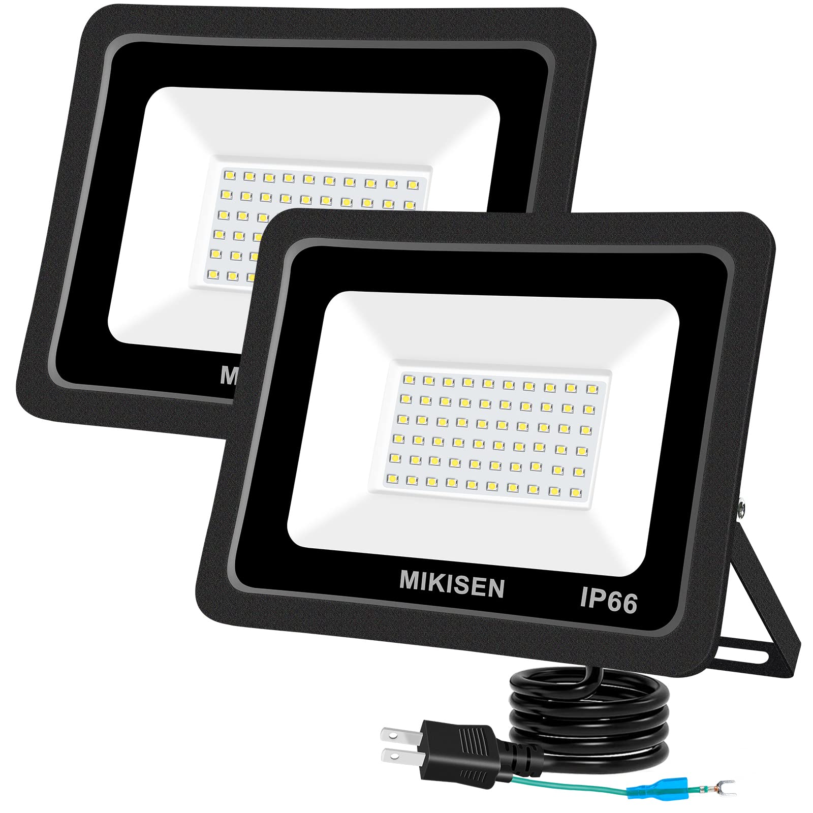 led 投光器 作業灯 看板灯 50w 昼光色 6000LM 6500K 600w相当 1.8コード IP66防水 ledライト 灯光器 作業灯 外灯 集魚灯 駐車場用 倉庫照明 防犯灯 船舶 屋内 屋外作業 BBQ用 日本語取扱説明書