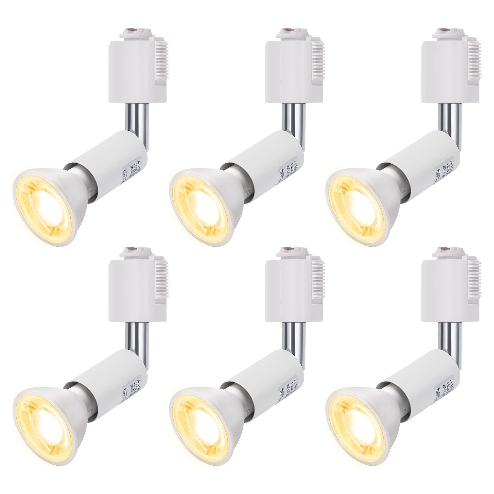 導管軌跡用注目の的 E11口金 LED白熱電球付き添い人 ライティングバー用注目の的 6W 60Wハロゲン白熱電球好いかげんに LED注目の的 白熱電球色 2700k 導管軌跡用物の具 白いこと 高明快さ 広角 非調光 6個入