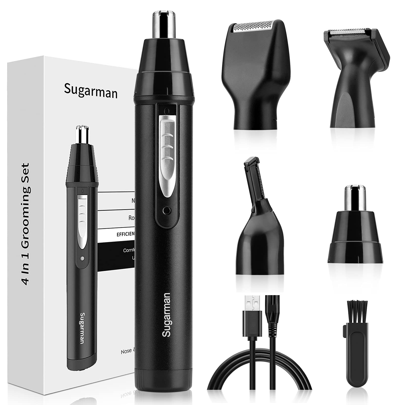 鼻毛カッター メンズ USB充電式 エチケットカッター 1台4役 電動シェーバー 女性 男性 鼻毛切り はなげカッター 耳毛カッター まゆげシェーバー 顔そり 脇そり ムダ毛処理 全身用 カミソリ 水洗い可 低騒音 日本語説明書付き（2セット）
