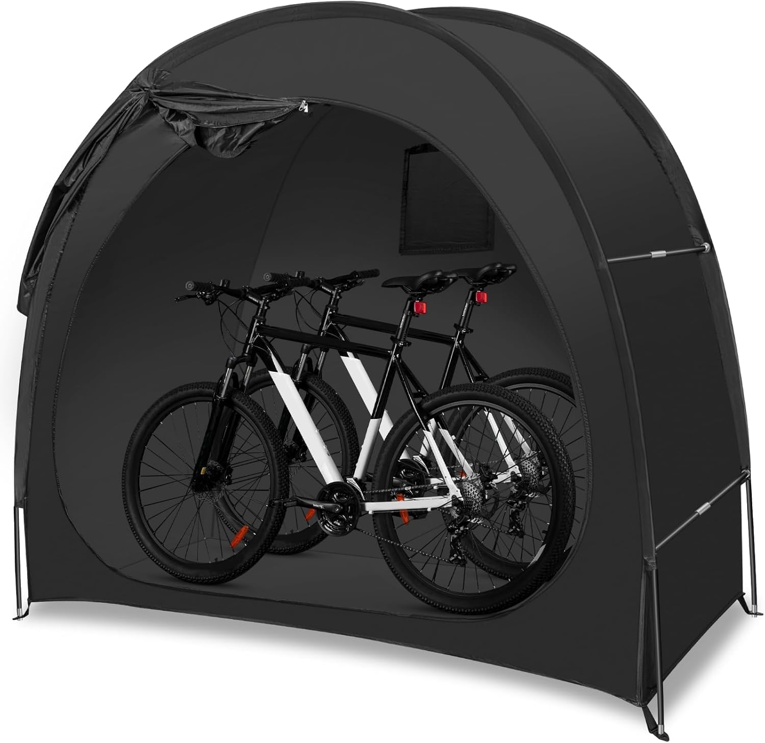 自転車置き場 自転車庫 サイクルテントガレージ 1-2台用 省スペース 撥水 自転車 収納 梅雨対策 組み立てが簡単 屋外 物置き 防塵 (ブラック)