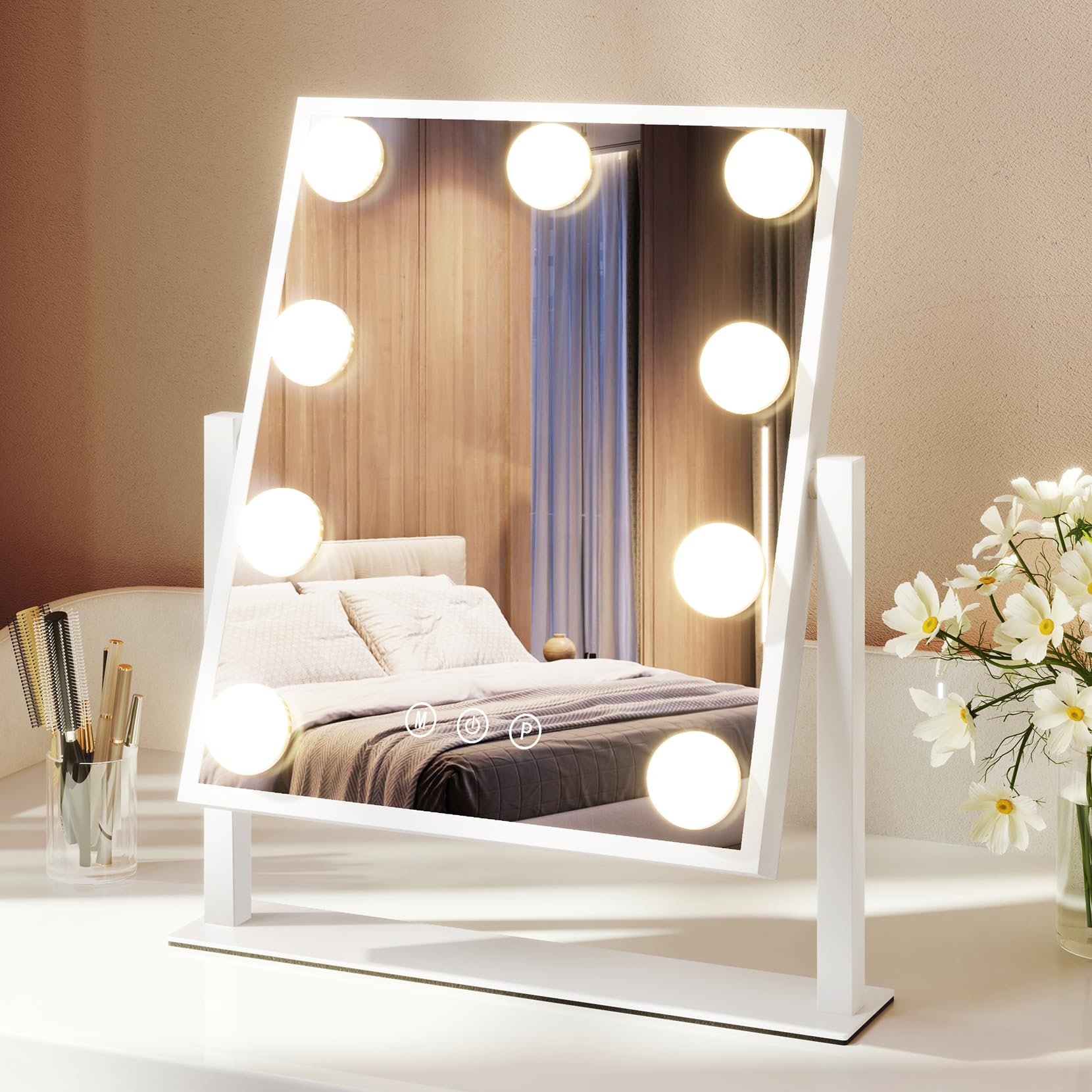 楽天市場】YOLEO化粧鏡女優ミラーLEDハリウッドミラー12個LED電球高