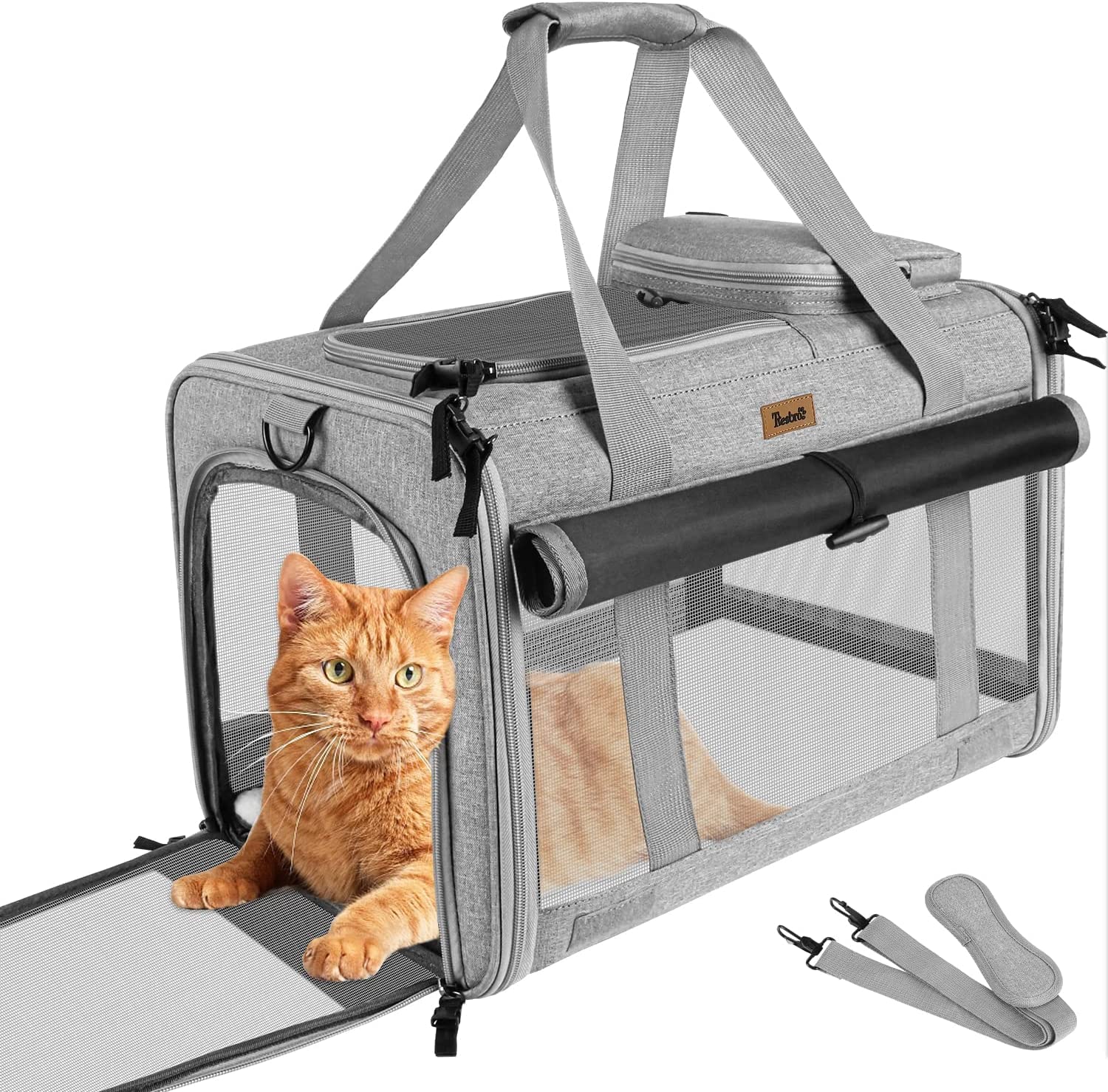 楽天市場】猫 キャリー バッグ ロック式ダブルファスナー カーテン付き