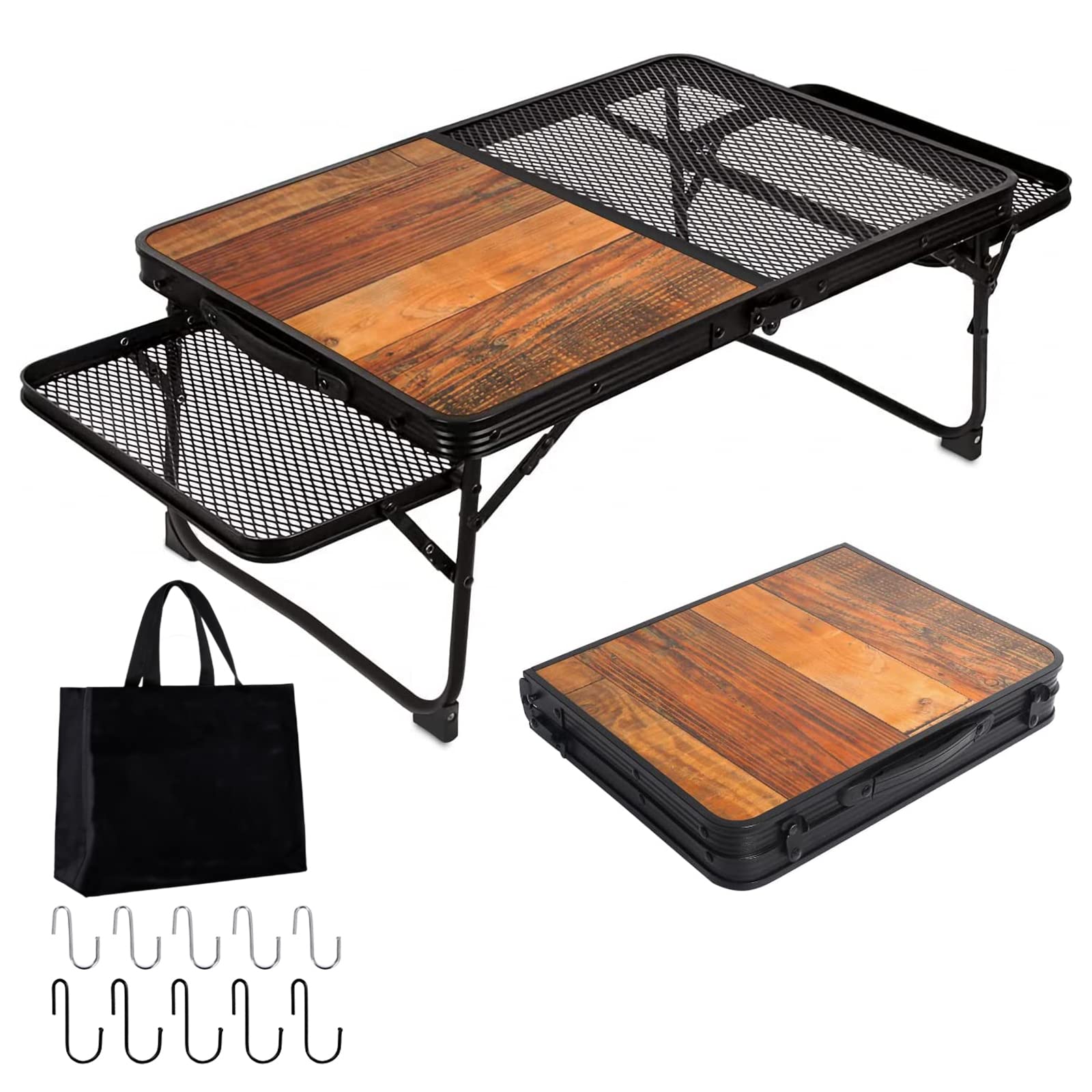 【専用収納袋セット】　耐水ウレタン塗装　木製キッチンテーブル　キャンプ　アカシア 専用収納袋セット】 耐水ウレタン塗装 木製キッチンテーブル