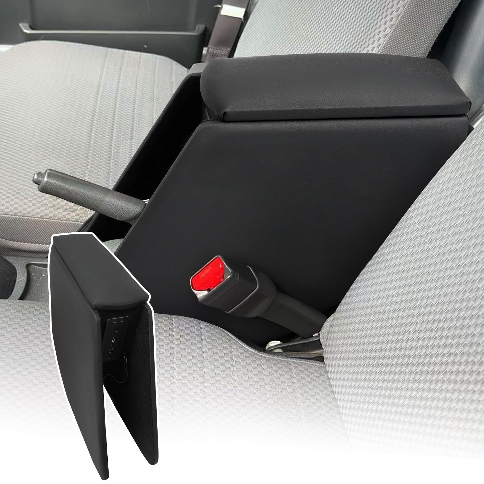 【ハイゼットトラック】 アームレスト ハイゼットトラックジャンボS500/510P 専用 肘掛け 急速充電 Type-C QC3.0 USBポート付き 車内収納ボックス ハイゼット パーツ PUレザー 防水加工 小物整理 簡単取付｜カシキド店