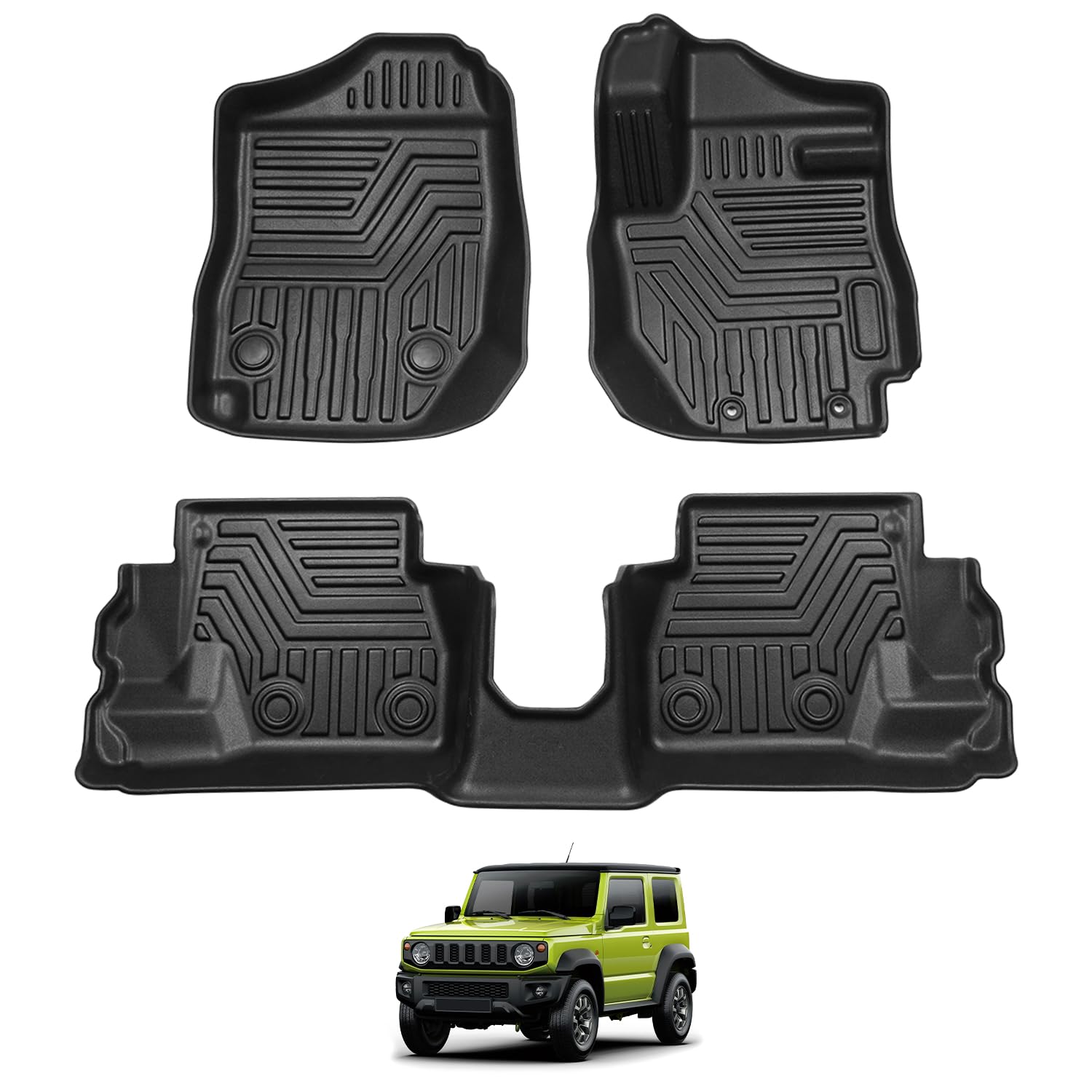 【ジムニーJB64 ジムニーシエラ JB74 フロアマット 立体カーマット】 3Dフロアマット オートマ用 H30.7現行 JIMNY SIERRA 立体 防水 滑り防止 耐汚れ TPE素材 カスタムパーツ 車種専用設計 取付簡単 保護パーツ カー用品 3Pセット (ジムニー JB64/JB74型(AT車用) ブ｜カシキド店 10,271円