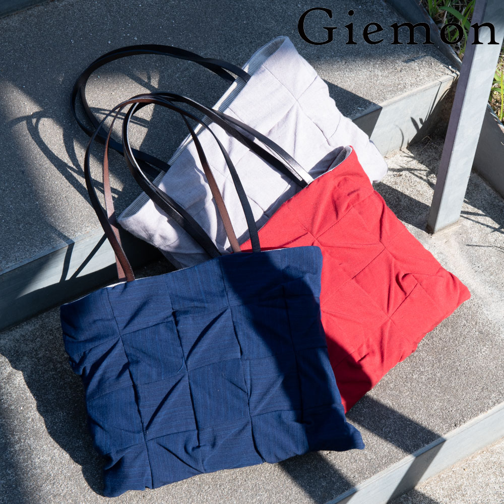 Giemon 久留米絣 トートバッグ GB-029 Mサイズ 日本製 母の日 公式 オカモト商店 kasuri ikat｜久留米絣　儀右ヱ門