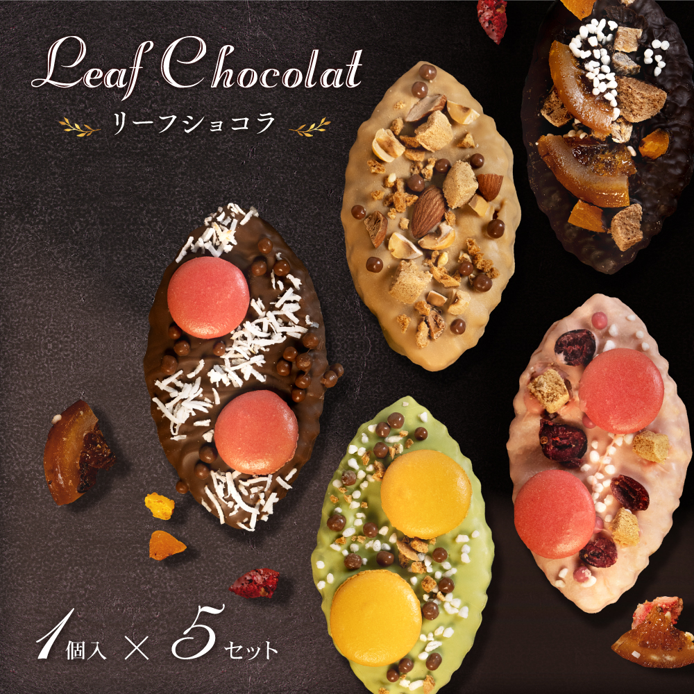 ホワイトデー お返し お菓子 チョコ 送料無料 リーフショコラ 1個入 5セット チョコレート クッキー パイ ナッツ フルーツ ショコラ 個包装 スイーツ かわいい 可愛い お洒落 映える プチギフト お礼 ギフト 友チョコ 義理チョコ お配り お手頃価格