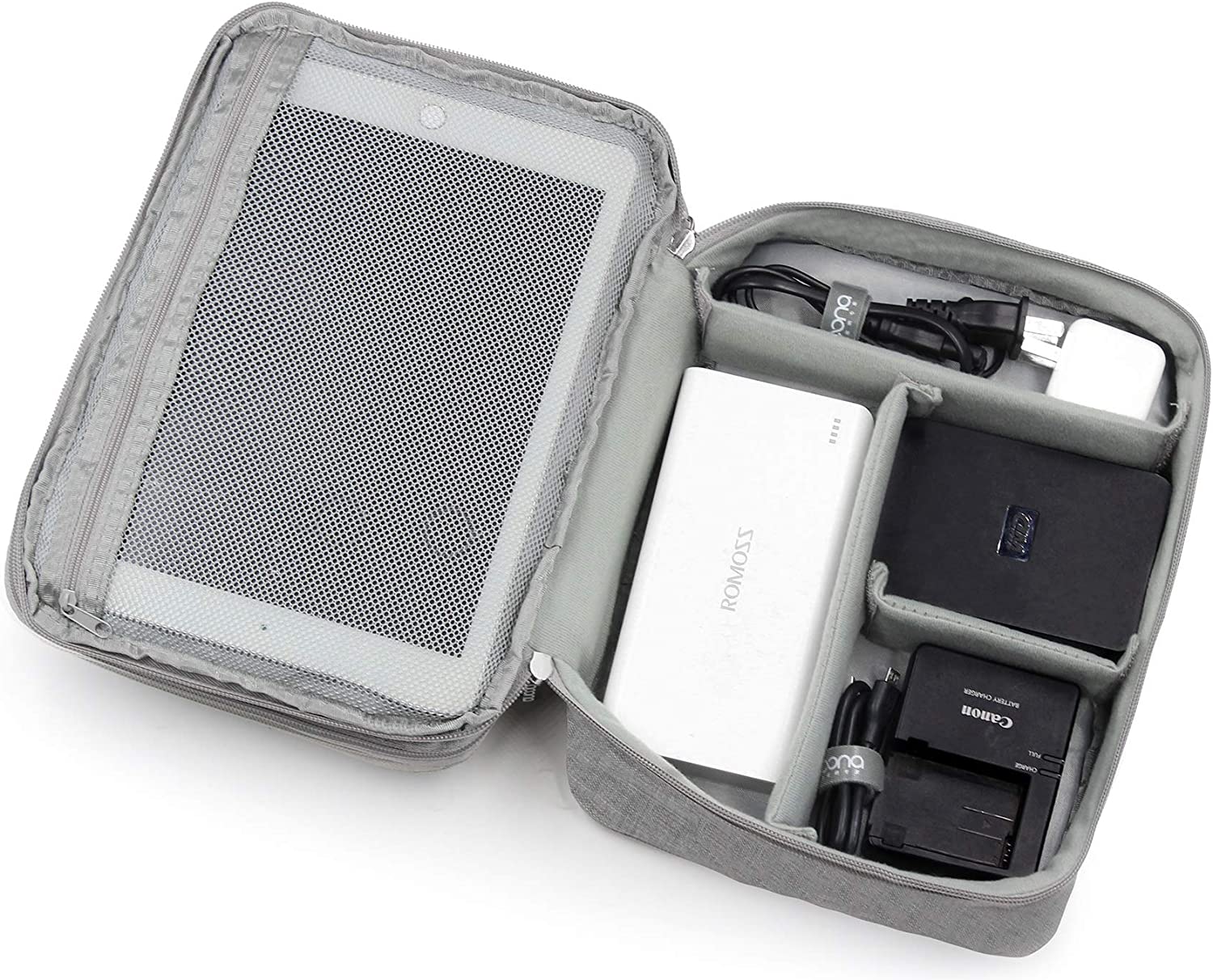 箱型 pc小物収納ケース トラベルポーチ 旅行収納ケース PC周辺小物収納 タブレット収納ケース ケーブル出張 旅行 軽量 大容量 ハンドル付き デジタルバッグ デジタル キャリーオンバッグ モバイル収納ケース｜katahidestore