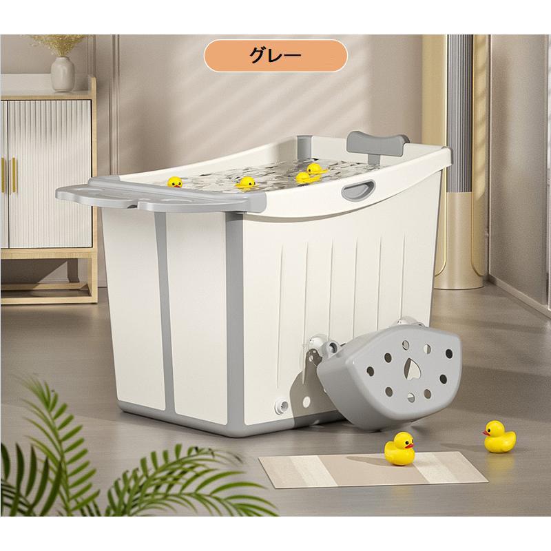 バスタブ 折り畳み浴槽 ポータブルバスタブ 組立不要 簡易浴槽 バスタブ 風呂バケッツ 持運び便利 児童プール 収納簡単 設置簡単 滑り止め 浸漬式 SPA プール|katahidestore