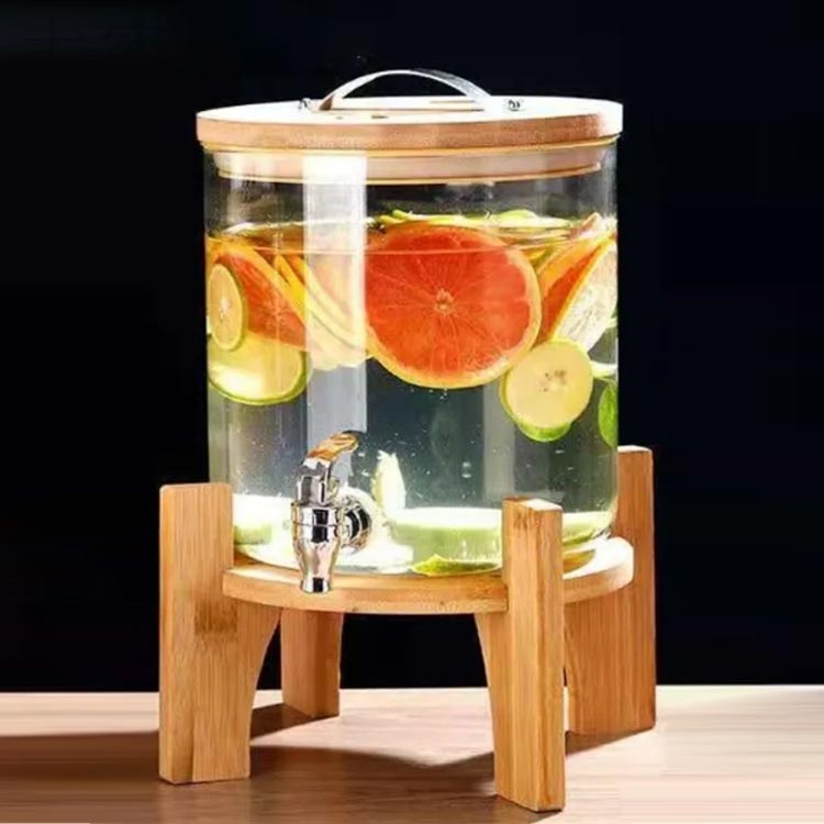貯蔵タンク ドリンクサーヴァー 硝子 大静電容量 5L 水道の栓付き添い人 水ものポット 保護すること壜 ガラス瓶 壜 バレルディスペンサー 取っておく入れもの 硝子製 水もの水井戸釣瓶 密閉貯蔵タンク 照明ランプ付き添い人 清涼飲料水 麦酒 お水サーヴァー 澄み切った 梅酒 木ノ実酒 清涼飲料水造営