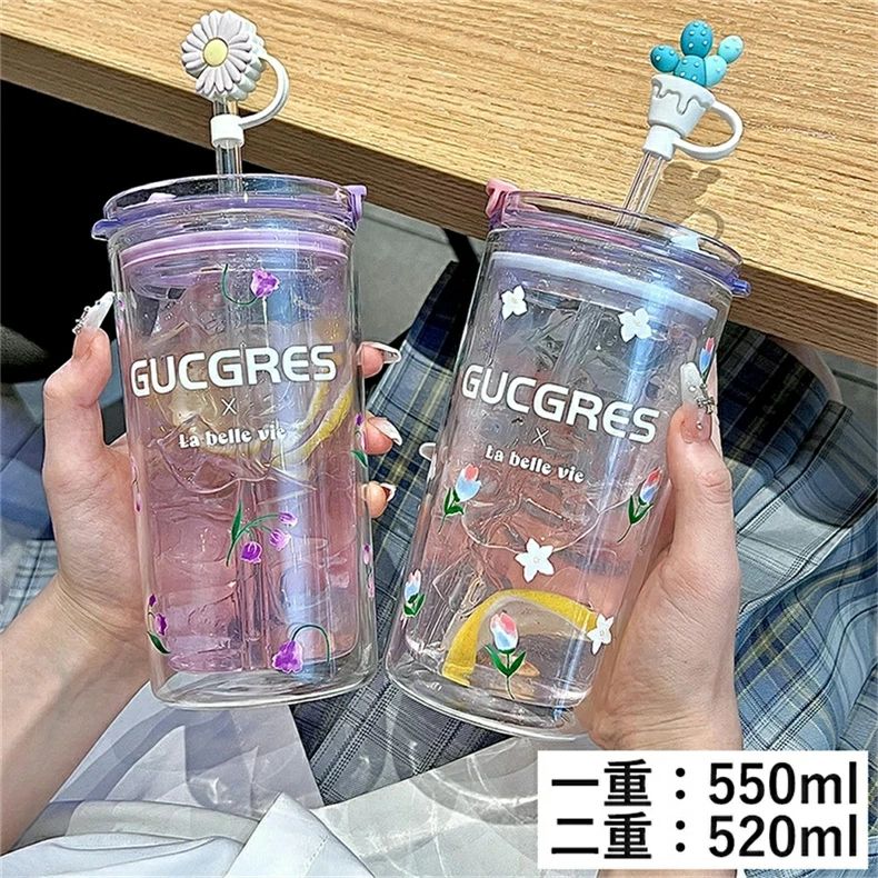 マグボトル 直飲み 瑠璃 水飲み コップ 水飲み 蓋付き添い人 上蓋 麦わら付き添い人 タンプラー 耐熱 夏 ドリンク 一重 二重 軽さ 刷り上げる 今めかしい 好いたらしい