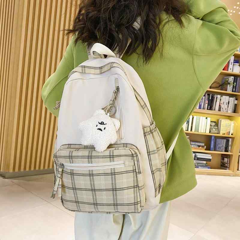 背嚢 御姉さん お上さん用 学習者 通学 学校御徒面子 普段使い走り デイパック 大電気容量 雨合羽 軽さ ナイロン 愛くるしげ 韓国風 読み合わせる柄 緑であること サクラ色 薄墨色(x2)