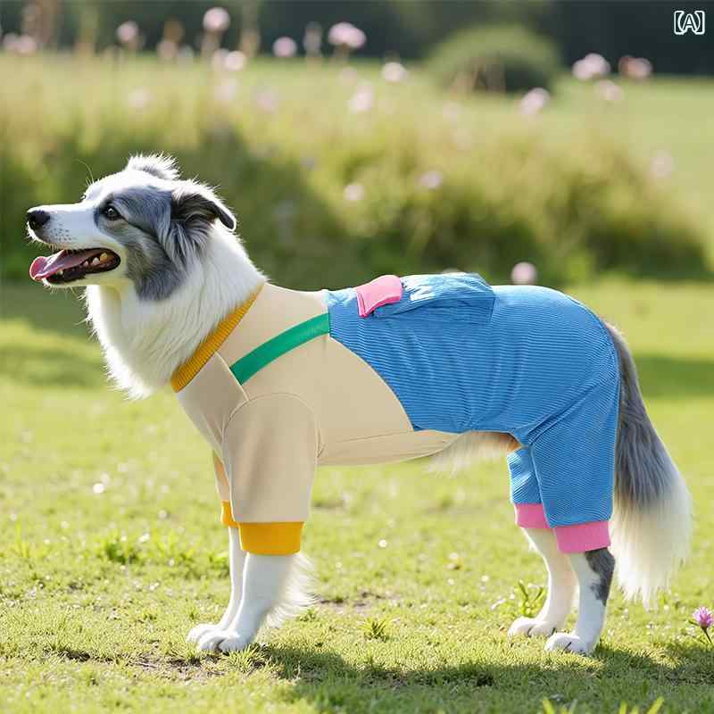 大型犬用 一お父ちゃん 御召しもの 大型 犬 服 日月 表現スタイル ゴールデンレトリバー 馬鹿でかい 中型 ラブラドール 間借り人コリー 汚れた状態  4本 足 愛玩動物 春