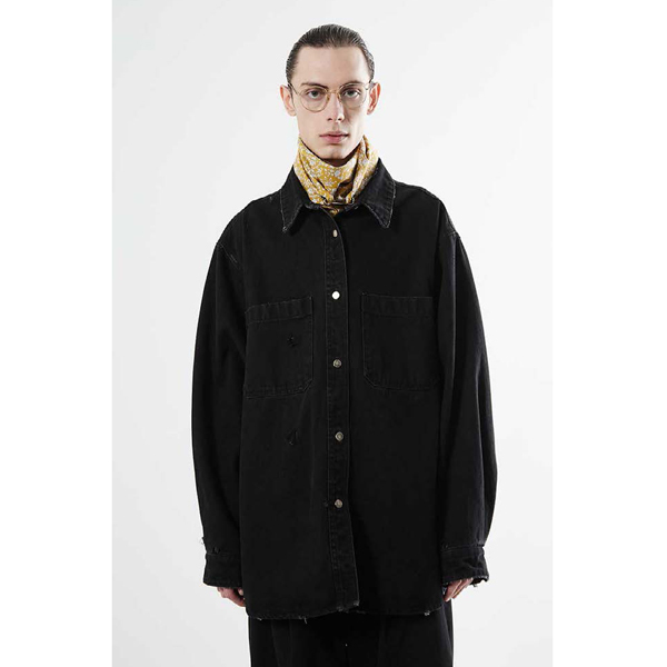 新品 HED MAYNER 22AW DESTROYED DENIM SHIRT mekdimethiopia.org