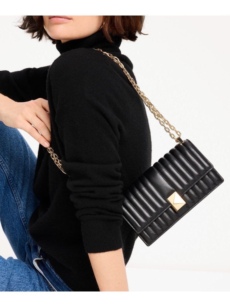 【公式】デコ キルテッド ミニ フラップ チェーン クロスボディ kate spade new york ケイトスペードニューヨーク バッグ ショルダーバッグ ブラック【送料無料】[ Fashion]｜kate spade new york