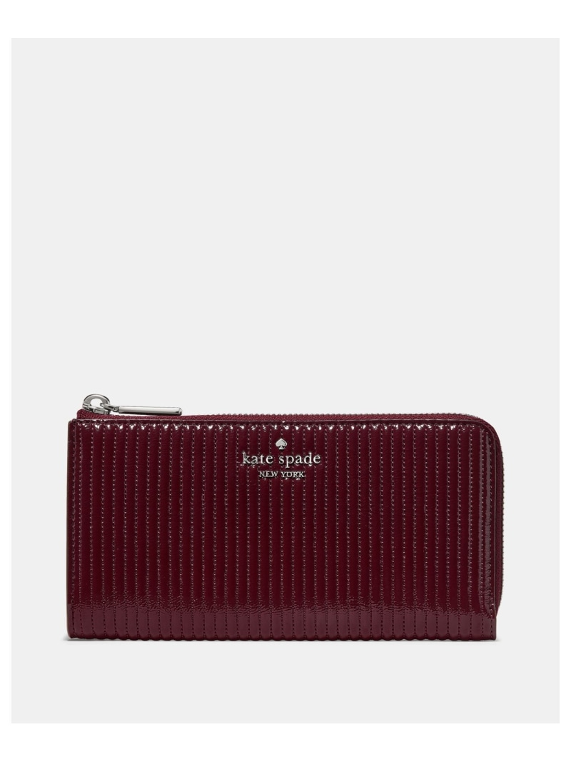 【SALE／68%OFF】【公式】シャイニー キルテッド ラージ スリム Lジップ ウォレット kate spade new york ケイトスペードニューヨーク 財布・ポーチ・ケース 財布 レッド【RBA_E】【送料無料】[ Fashion]｜kate spade new york