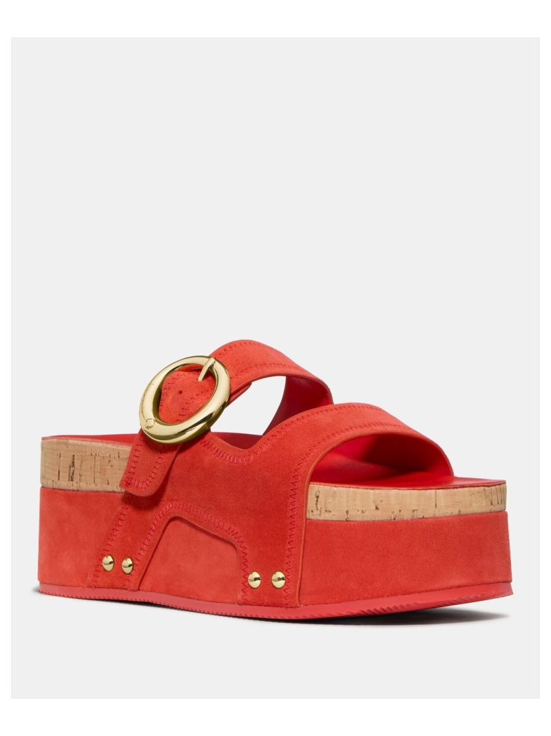 ヘイロー プラットホーム フットベッド サンダル kate spade new york ケイトスペードニューヨーク州 シューズ・靴 余分の物のシューズ・靴 赤いこと【貨物輸送無料】[ Fashion]