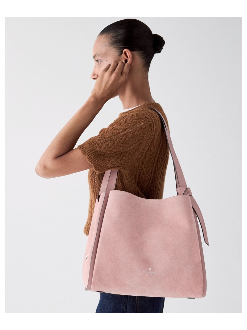 【SALE／60%OFF】【公式】ノット スエード ラージ キャリーオール kate spade new york ケイトスペードニューヨーク バッグ ショルダーバッグ ピンク【RBA_E】【送料無料】[ Fashion]｜kate spade new york