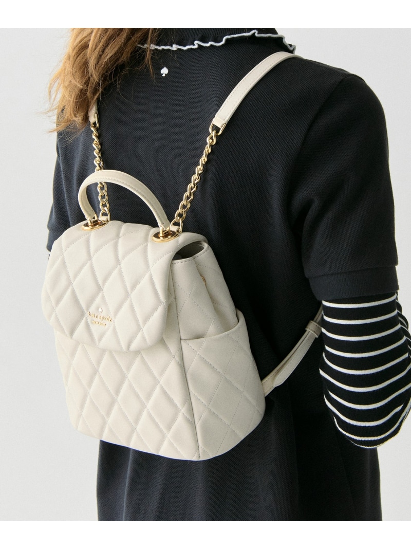 【SALE／76%OFF】【公式】キャリー スムース キルテッド スモール バックパック kate spade new york ケイトスペードニューヨーク バッグ リュック・バックパック ホワイト【RBA_E】【送料無料】[ Fashion]