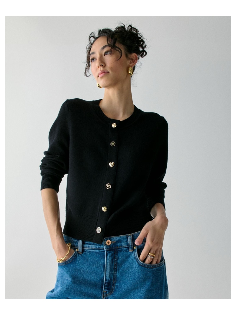 【堅苦しさ】ノベルティ 名取り草 フランネル ジレー kate spade new york ケイトスペードニューヨーク州 トップス ジレー 黒いこと【貨物輸送無料】[ Fashion]