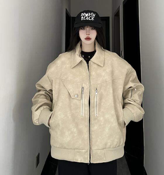 楽天市場】♪S-XL展開♪2色 レザー ベースボールジャケット スタジャン