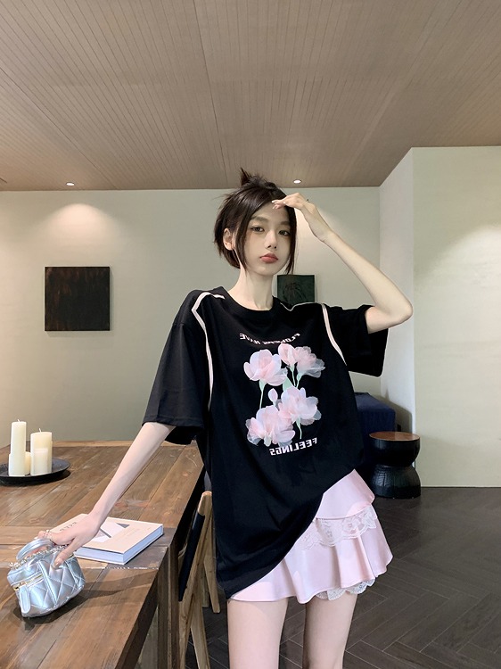 楽天市場】ゼブラ柄 ショート丈 Tシャツ トップス カットソー